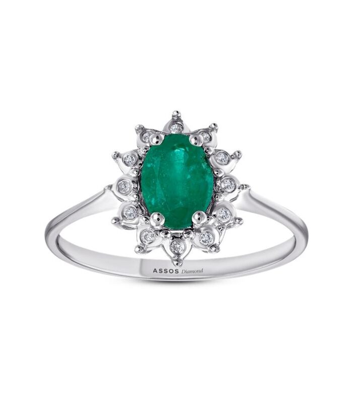 0.03 Karat Zümrüt Taşlı Pırlanta Yüzük