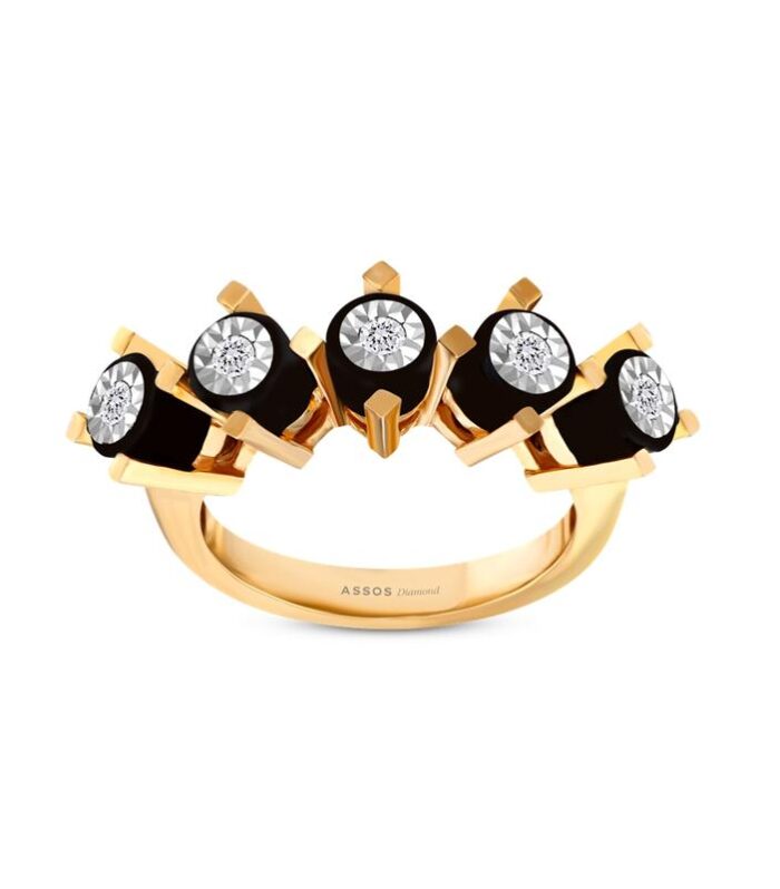 0.04 Karat Elmas Beştaş Yüzük