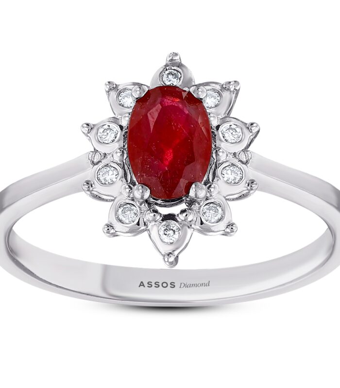 0.04 Karat Yakut Taşlı Pırlanta Yüzük