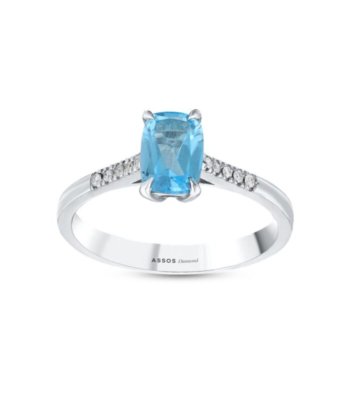 0.05 Karat Aquamarine Taşlı Pırlanta Yüzük