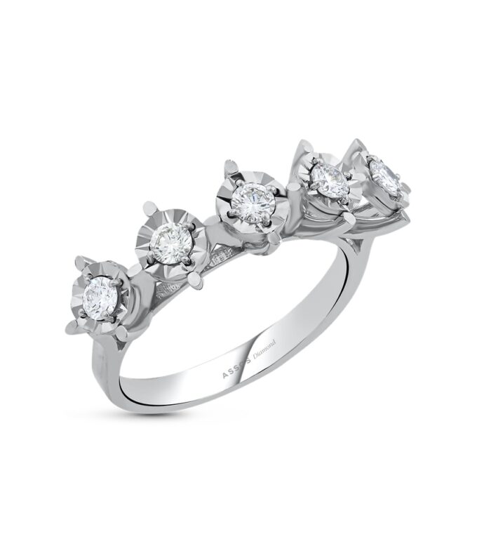 0.05 Karat Pırlanta Beştaş Yüzük