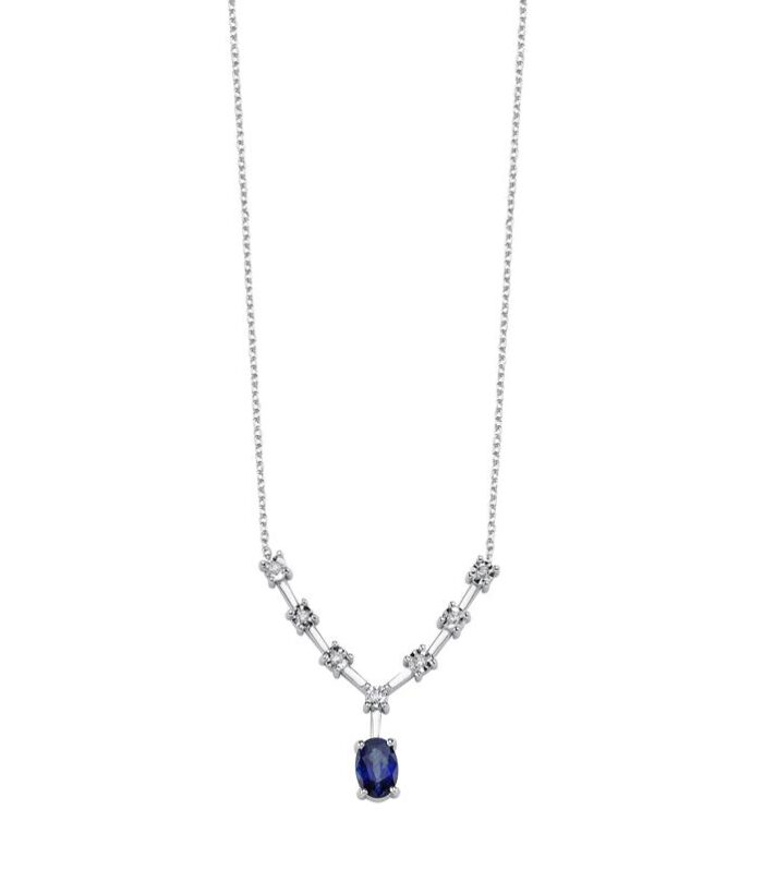 0.05 Karat Pırlanta Renkli Taşlı Kolye