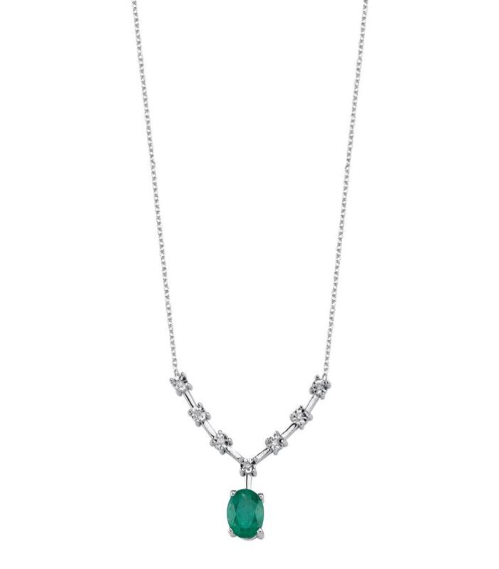 0.05 Karat Pırlanta Renkli Taşlı Kolye