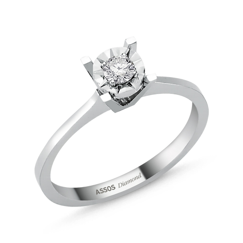 0.05 Karat Pırlanta Tektaş Yüzük