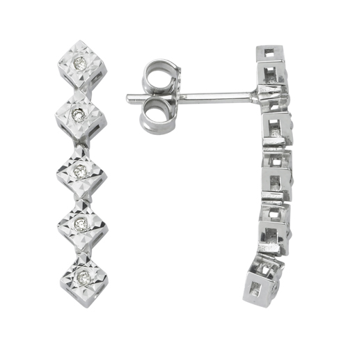 0.06 Karat Pırlanta Beştaş Küpe