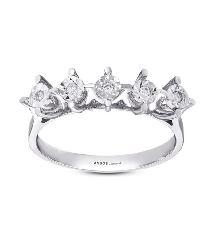 0.06 Karat Pırlanta Beştaş Yüzük