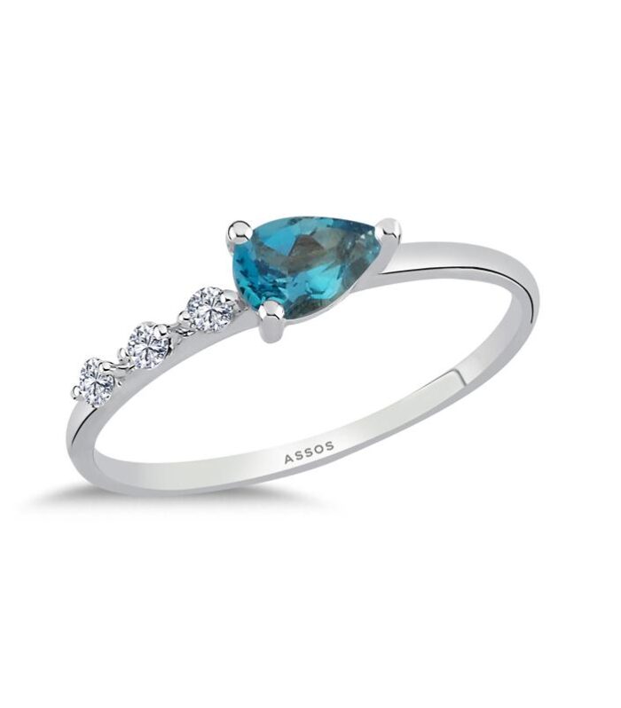 0.06 Karat Pırlanta Renkli Taşlı Yüzük