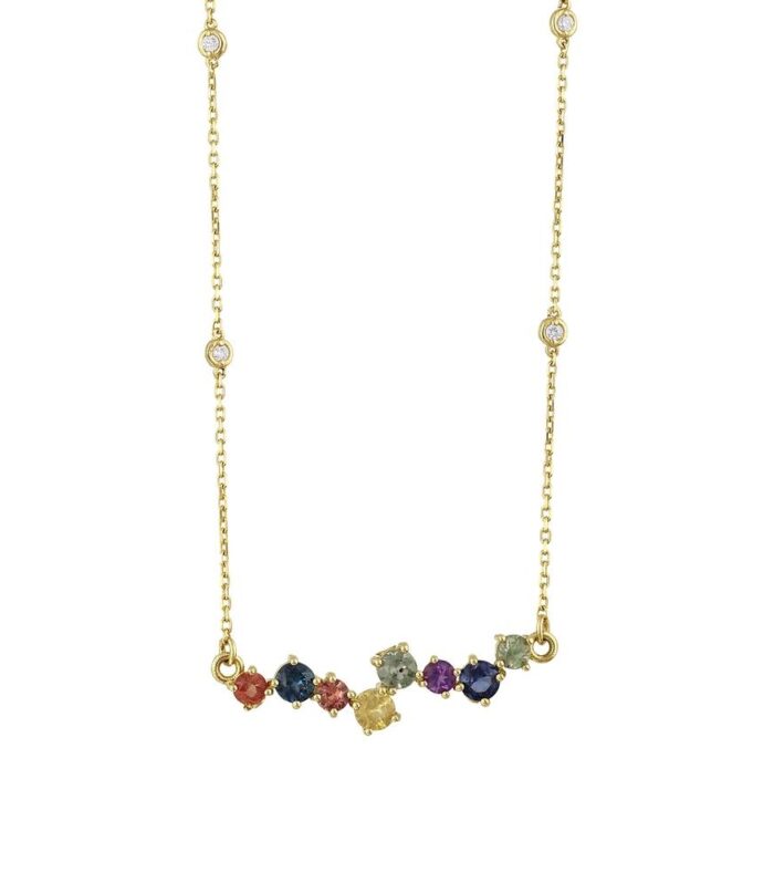 0.06 Karat Renkli Safir Taşlı Kolye