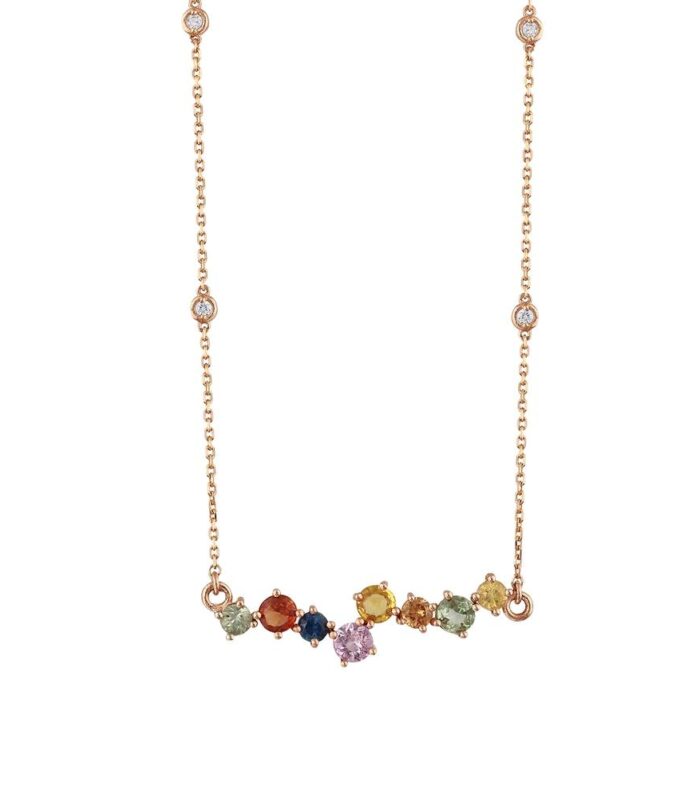 0.06 Karat Renkli Taşlı Pırlanta Kolye