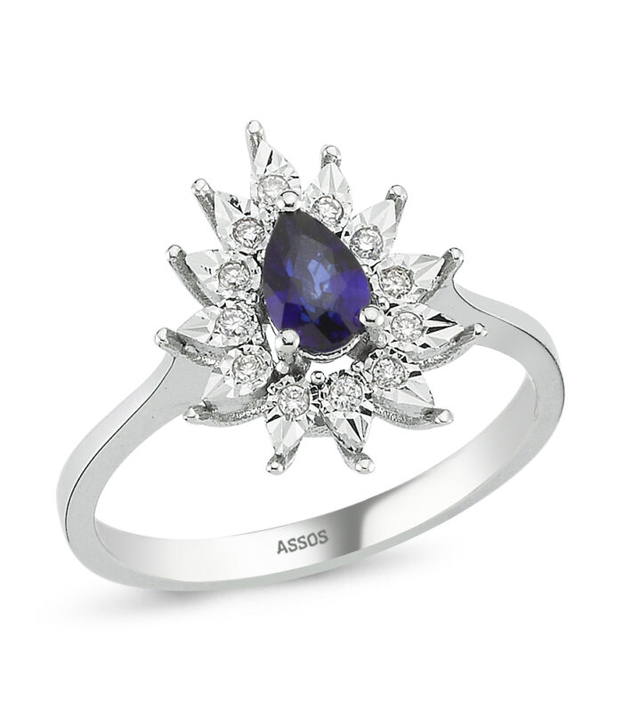 0.06 Karat Safir Taşlı Pırlanta Fantezi Yüzük