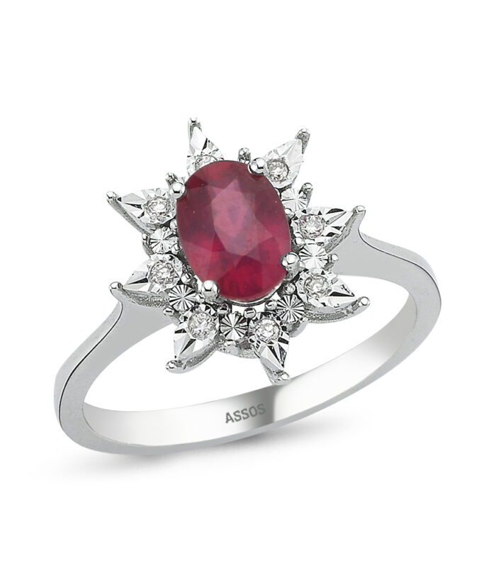 0.06 Karat Yakut Taşlı Pırlanta Fantezi Yüzük