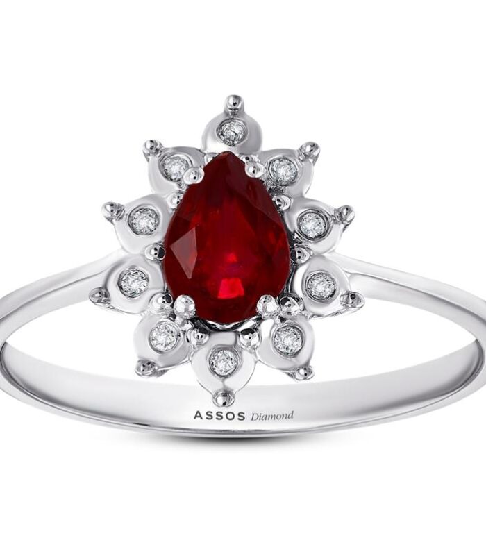 0.06 Karat Yakut Taşlı Pırlanta Yüzük