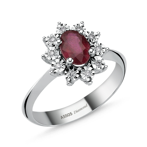 0.06 Karat Yakut Taşlı Pırlanta Yüzük