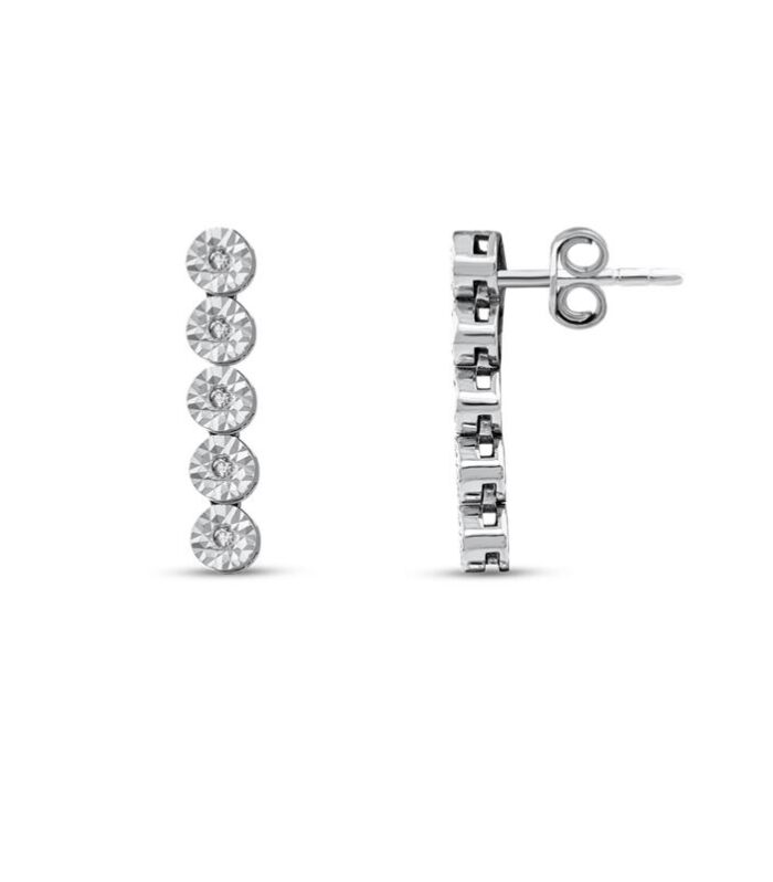 0.07 Karat Pırlanta Beştaş Küpe