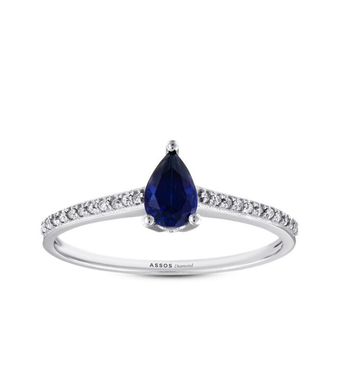 0.07 Karat Safir Taşlı Pırlanta Yüzük