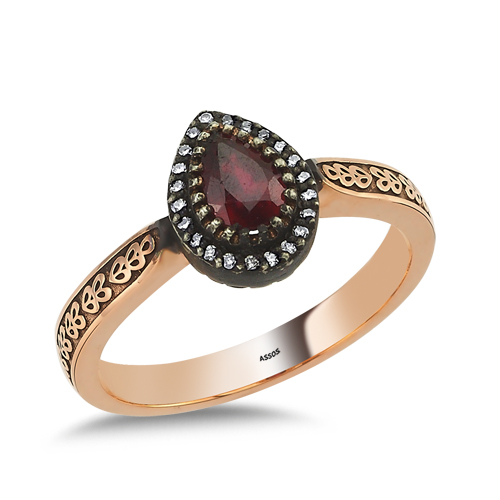 0.07 Karat Yakut Taşlı Elmas Fantezi Yüzük