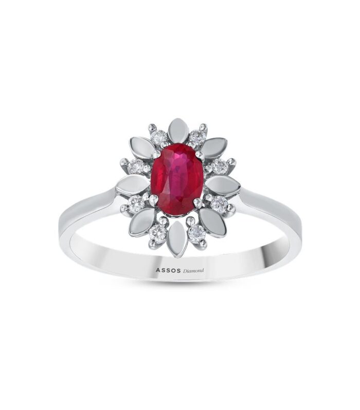 0.07 Karat Yakut Taşlı Pırlanta Yüzük