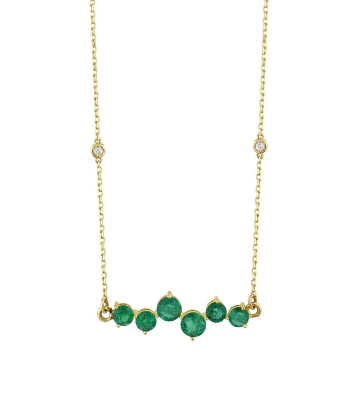 0.07 Karat Zümrüt Taşlı Pırlanta Kolye