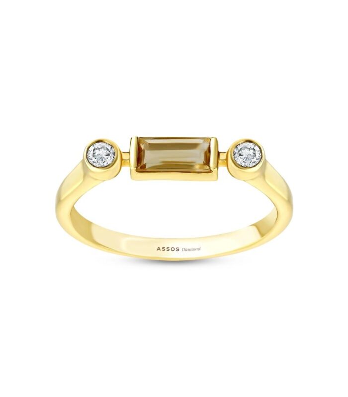 0.08 Karat Renkli Taşlı Pırlanta Yüzük