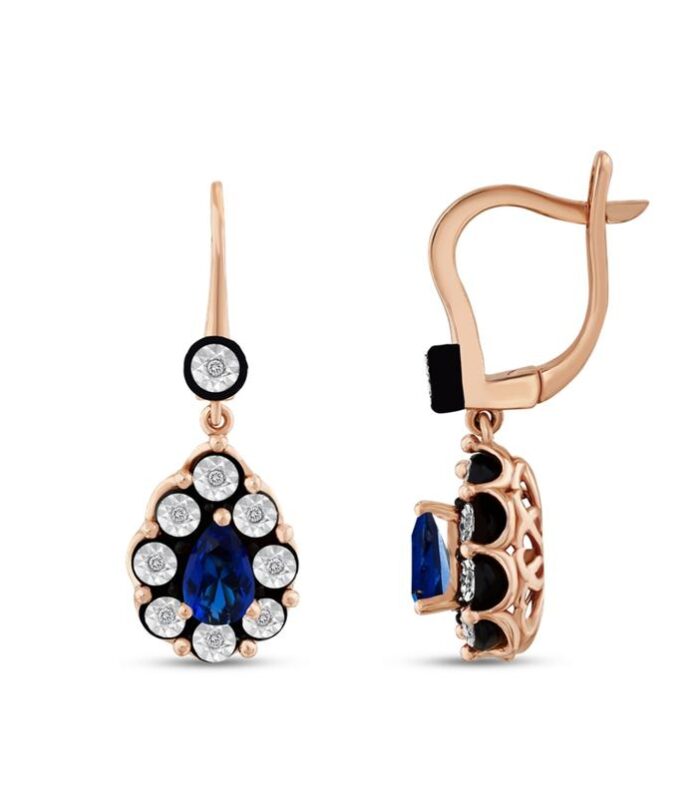 0.08 Karat Safir Renkli Elmas Küpe