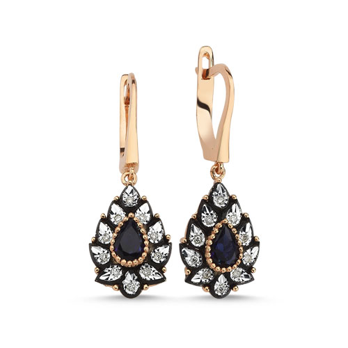 0.08 Karat Safir Renkli Elmas Küpe