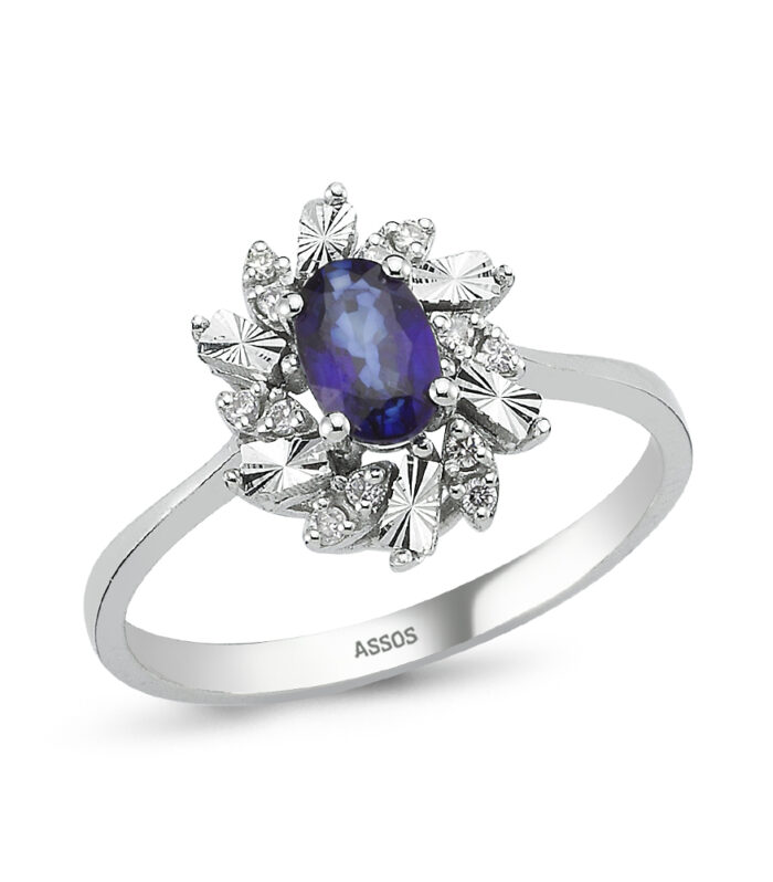 0.08 Karat Safir Taşlı Pırlanta Fantezi Yüzük