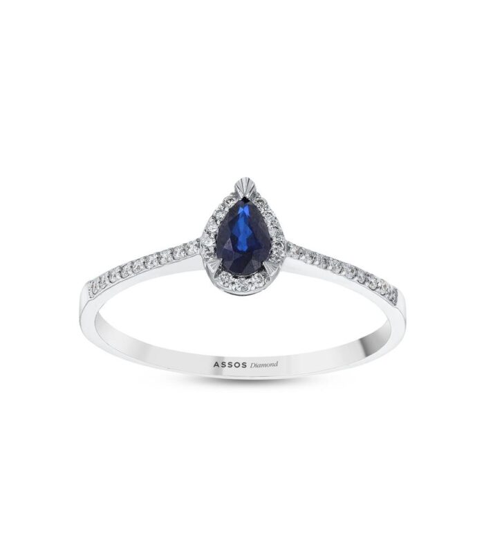 0.09 Karat Safir Taşlı Pırlanta Yüzük