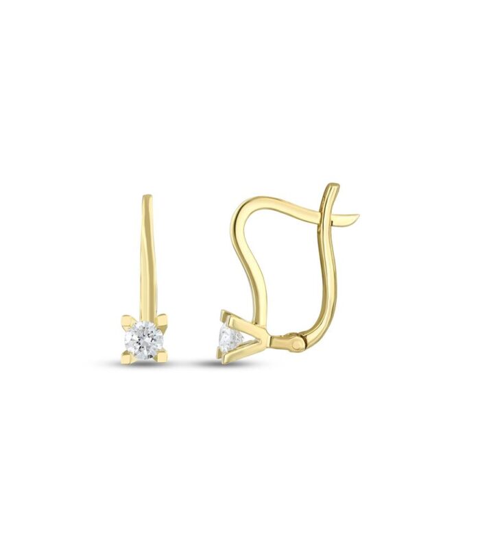 0.10 Karat Pırlanta Tektaş Küpe