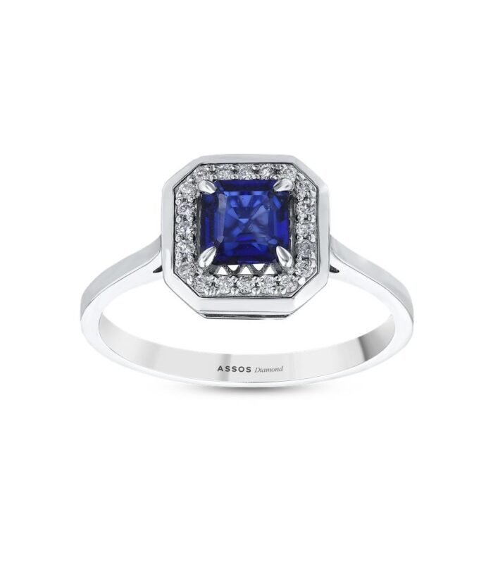 0.10 Karat Safir Taşlı Pırlanta Yüzük