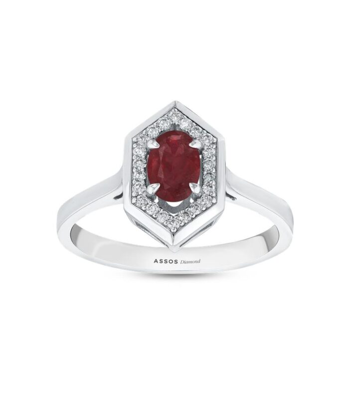 0.10 Karat Yakut Taşlı Pırlanta Yüzük