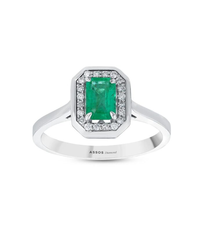 0.10 Karat Zümrüt Taşlı Pırlanta Yüzük