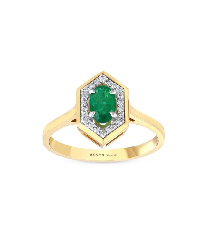 0.10 Karat Zümrüt Taşlı Pırlanta Yüzük