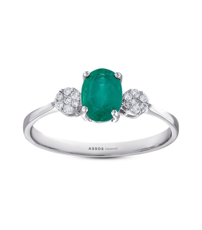 0.10 Karat Zümrüt Taşlı Pırlanta Yüzük