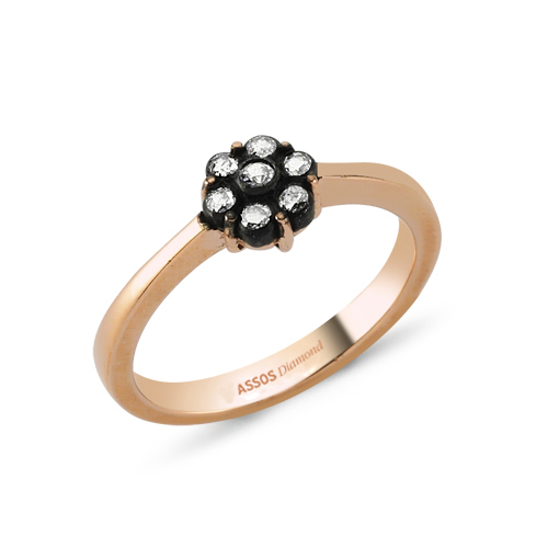 0.11 Karat Gül Elmas Yüzük