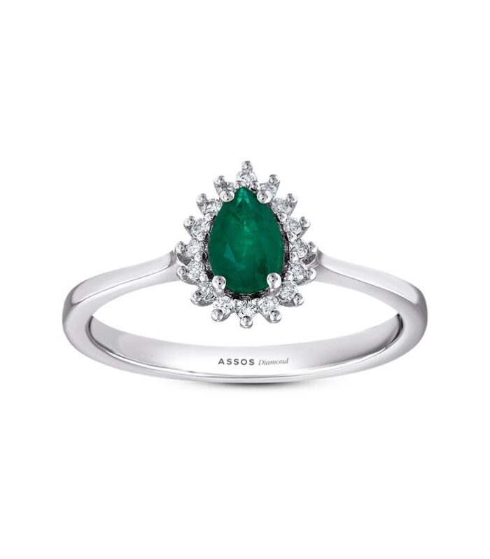 0.11 Karat Zümrüt Taşlı Pırlanta Yüzük