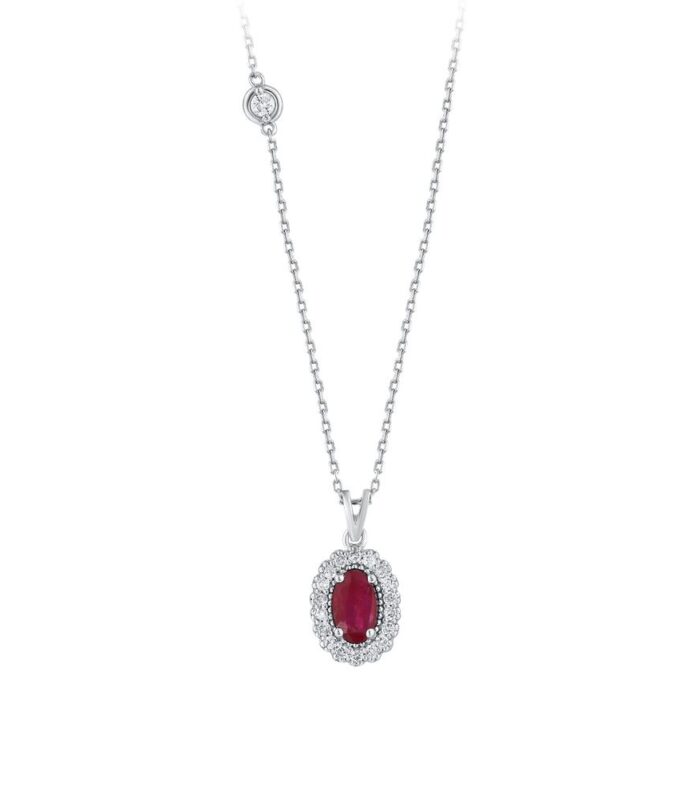 0.12 Karat Yakut Taşlı Pırlanta Kolye