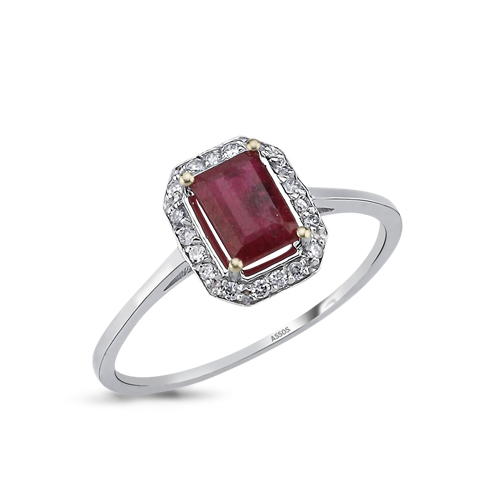 0.12 Karat Yakut Taşlı Pırlanta Yüzük