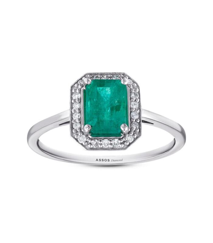 0.12 Karat Zümrüt Taşlı Pırlanta Yüzük