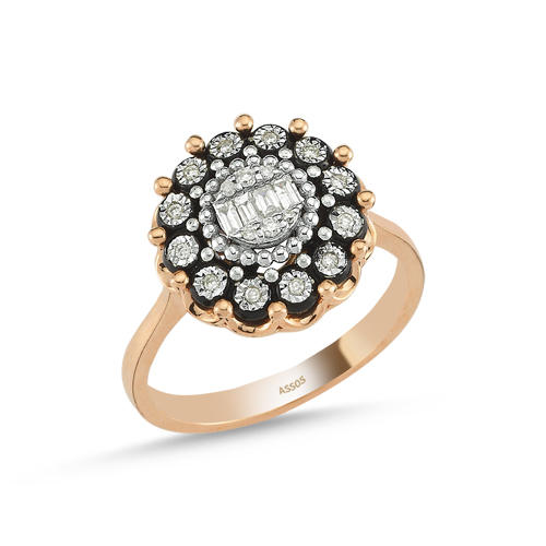 0.13 Karat Baget Taşlı Elmas Fantezi Yüzük