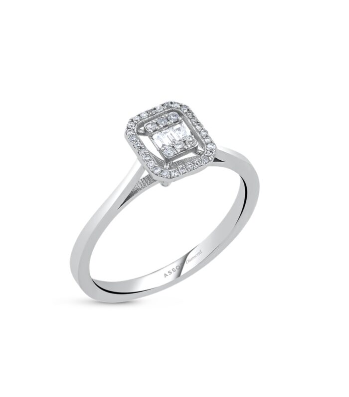 0.13 Karat Baget Taşlı Pırlanta Yüzük