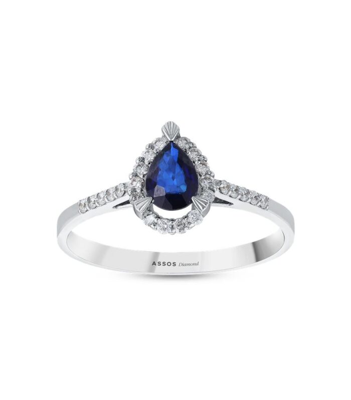 0.13 Karat Safir Taşlı Pırlanta Yüzük