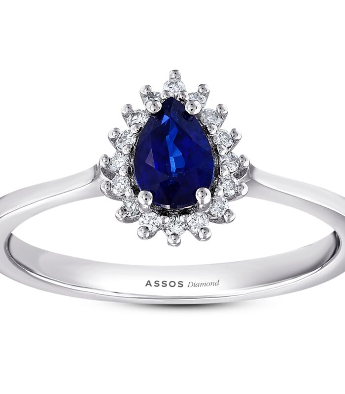 0.13 Karat Safir Taşlı Pırlanta Yüzük