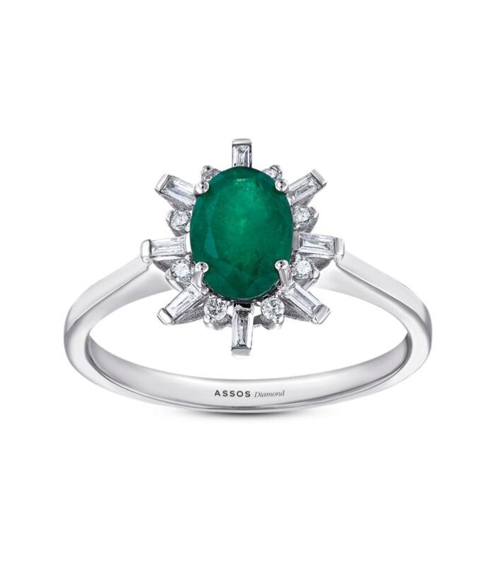 0.15 Karat Zümrüt Taşlı Pırlanta Yüzük