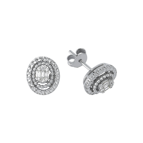 0.16 Karat Baget Pırlanta Küpe