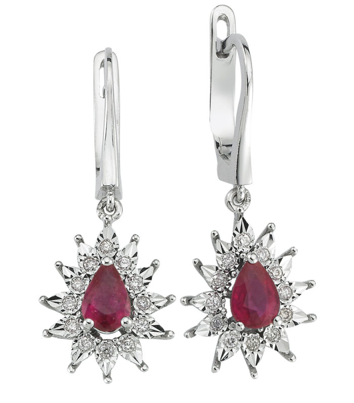 0.16 Karat Yakut Taşlı Pırlanta Fantazi Küpe