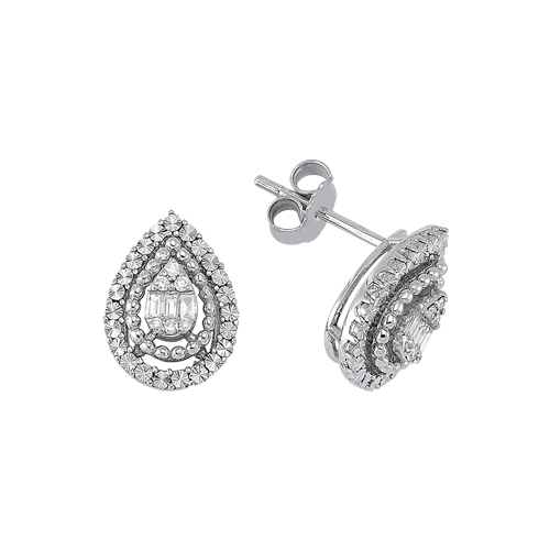 0.18 Karat Baget Pırlanta Küpe