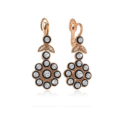 0.18 Karat Gül Elmas Küpe