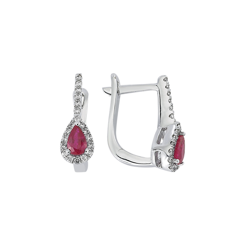 0.19 Karat Yakut Taşlı Pırlanta Fantezi Küpe