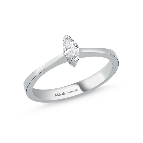 0.20 Karat Markiz Kesim Pırlanta Tektaş Yüzük