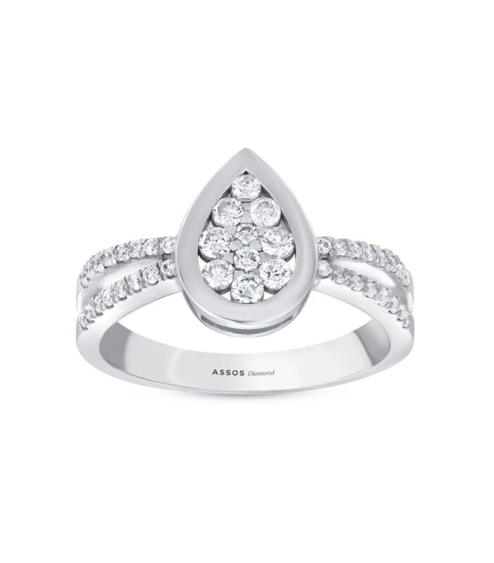 0.21 Karat Damla Formlu Pırlanta Yüzük